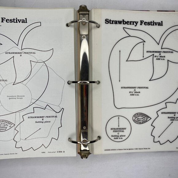 Vintage 1991 Georgia Bonesteels Spinning Spools Binder Pattern Club For Quilters - Picture 9 of 15